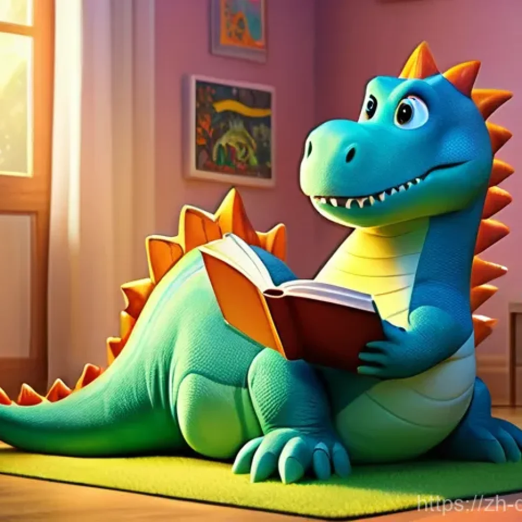 공룡메카드 카툰 스토리북 출시 - **Prompt:** A vibrant, high-quality children's book illustration style image depicting a fully cloth...