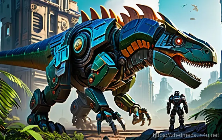 공룡메카드 완구 시장의 점유율 - **Prompt 1: Dynamic Mecha Transformation**
    "A vibrant, action-packed scene of a highly detailed ...